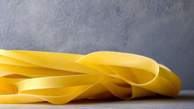 Delicious Homemade Pici Pasta. Fresh, Uncooked Pici Pasta Ready to be Cooked. Italian Cuisine.