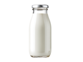 White background with various milk bottle types