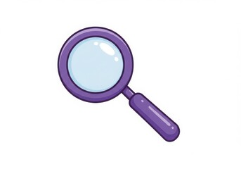 Illustration of a purple magnifying glass with light blue lens