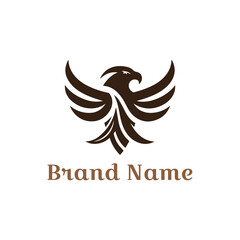 Eagle logo vector design with wings symbol illustration