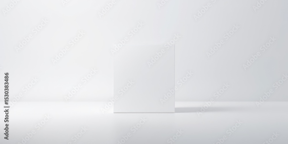 Poster clean minimalist presentation a simple white box for display, mockup, package, or design concepts on