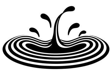 Abstract Black and White Water Splash Ripple Design