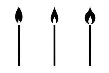 Three Stages of a Burning Matchstick Icon
