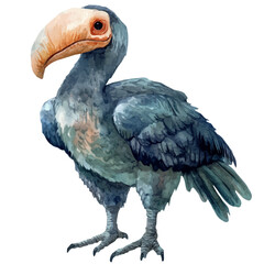 Dodo Extinct Bird, watercolor illustration vector, isolated on a white background. © AMIDCO