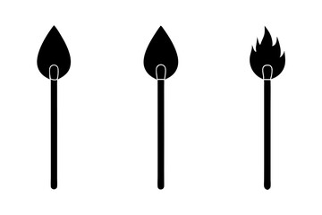Three Stages of a Burning Matchstick Icon