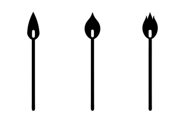 Three Stages of a Burning Matchstick Icon