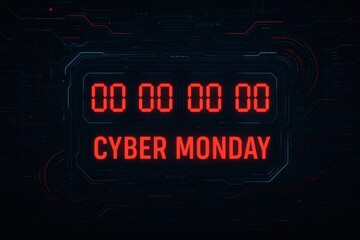 Cyber Monday Countdown Timer With Digital Interface