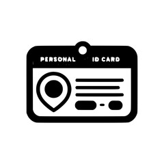 Modern flat design personal identification card icon