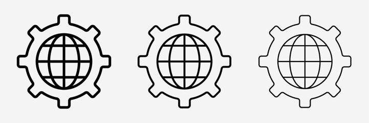 Globalization icon vector design and illustration on White background with bold, light and thin stroke.