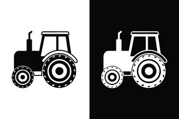Tractor Vector Illustration. Classic Agricultural Equipment Icon