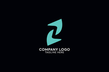 initial letter z whale wing abstract logo, letter s z forming bird iconic mnodern logotype, 