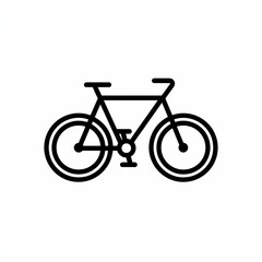 Fototapeta premium Minimalist black outline illustration of a bicycle on a white background