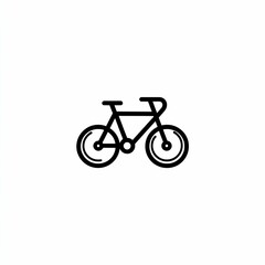 Fototapeta premium Minimalist bicycle icon with thin black lines against a white background