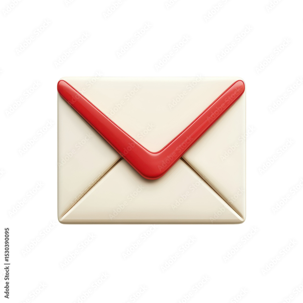 Poster email notification design mailbox message communication digital icon on transparent background