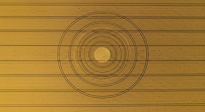 Crop Circle Aerial View in Field