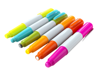 School highlighters in vibrant neon color set