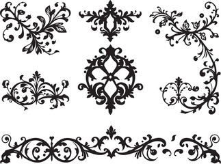 A set of elements, symbols, ornaments, mandalas. Hand drawn vector illustration	