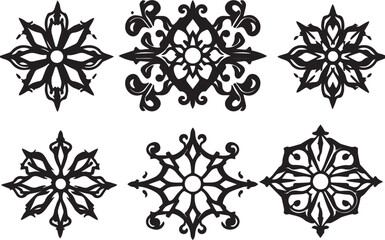 Obraz premium A set of elements, symbols, ornaments, mandalas. Hand drawn vector illustration 