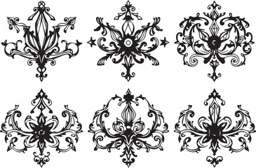 A set of elements, symbols, ornaments, mandalas. Hand drawn vector illustration	