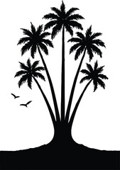 Coconut Tree silhouette Vector | Minimalist & Trendy Coconut Tree Silhouette Design | Unique & Stylish Coconut Tree Artwork for Vector design