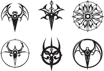 A set of elements, symbols, ornaments, mandalas. Hand drawn vector illustration	