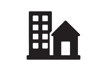 Mixed Use Area silhouette vector with white background