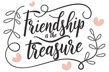 Minimalist flowing script friendship message design