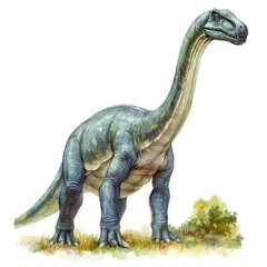 Diplodocus, watercolor vector, isolated on a white background.