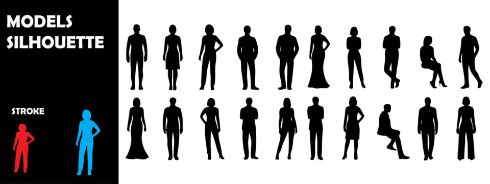 Fashion Models Silhouette Vector Collection