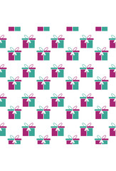 Seamless gift pattern icon design.
 This seamless present box illustration.
 Repeating pattern of wrapped gifts.
