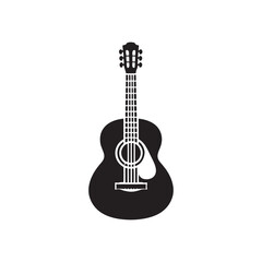 Obraz premium Classic Acoustic Guitar Outline - Vector Guitar Silhouette Design - Acoustic Instrument Graphic.