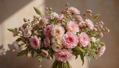 A delicate autumn flower composition with soft light
