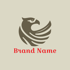Elegant bird of paradise or powerful bird of prey vector logo design concepts, featuring a bird on white as a symbol of business and freedom