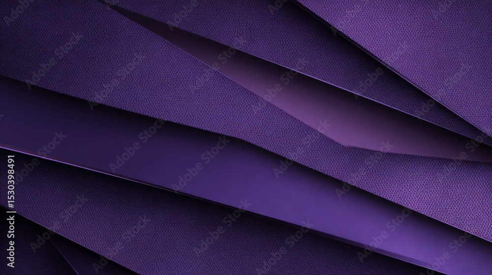 Poster geometric shapes layered in purple hues create a modern, textured and abstract design element.