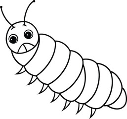 caterpillar line art vector art and illustration