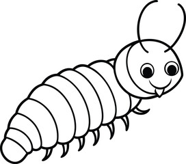 caterpillar line art vector art and illustration