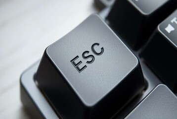 Close-up of an "ESC" Keyboard Key on a Computer Keyboard