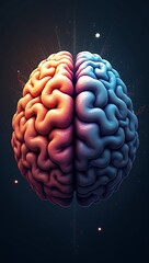 Illustration of brain split in two with one side colorful and the other monochrome. Represents creativity vs logic or emotional imbalance.
