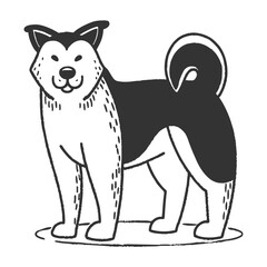 Elegant Dog Contour Illustration in Minimal Line Art Style