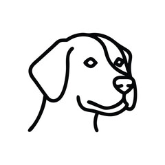 Abstract Dog Sketch in Vector Line Art Style