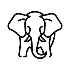 Elegant Elephant Contour Illustration in Minimal Line Art Style