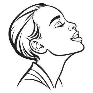 recommend clip art: Contemporary Human Face Expressions in Line Art Style