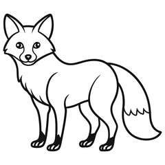 Minimalist Fox Line Art Vector Illustration in Black and White