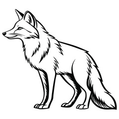 Elegant Fox Sketch Design in Clean Black and White