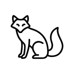 Modern Black and White Fox Outline Drawing for Nature Art