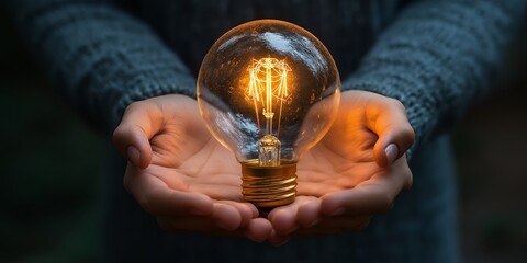 Caring hands showing idea mockup creativity innovation inspiration brainstorming teamwork collaboration AI generated art
