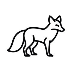 Simple Fox Line Drawing in Minimal Vector Style