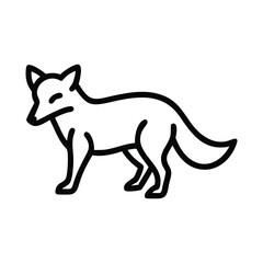 Black and White Fox doodle Line Vector for Nature Posters