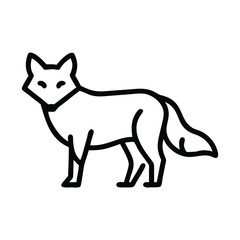 Stylized Fox Line Art for Wildlife doodle Illustration