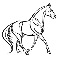 Modern Horse Outline Drawing for Equine Themes